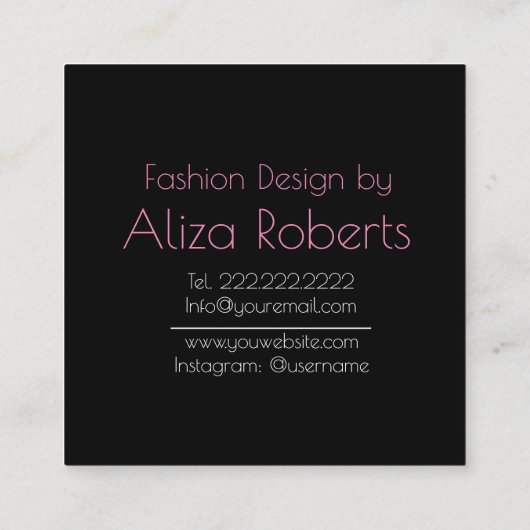 Ontwerp van mode vierkante visitekaartje (Achterkant)