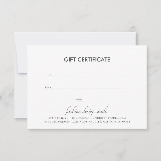 Ontwerp van Mode waterverf | Cadeaubon (Achterkant)