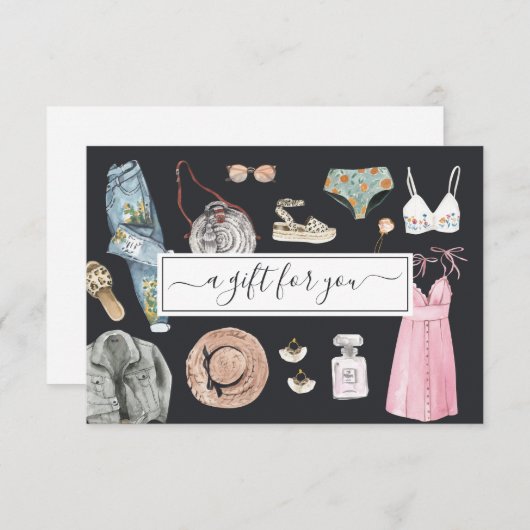 Ontwerp van Mode waterverf | Cadeaubon (Voorkant / Achterkant)