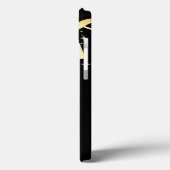 Ontwerp van Monogram Elegant Black en Gold Muziekn Case-Mate iPhone Case (Achterkant / Links)