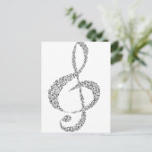 Ontwerp van muzieknoten briefkaart (Staand voorkant)