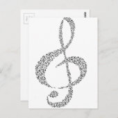 Ontwerp van muzieknoten briefkaart (Voorkant / Achterkant)