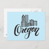 Ontwerp van Oregon Typografie Briefkaart (Voorkant / Achterkant)