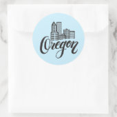 Ontwerp van Oregon Typografie Ronde Sticker (Tas)