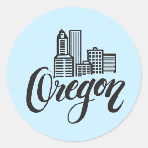 Ontwerp van Oregon Typografie Ronde Sticker