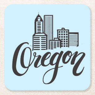 Ontwerp van Oregon Typografie Vierkante Kartonnen Onderzetter
