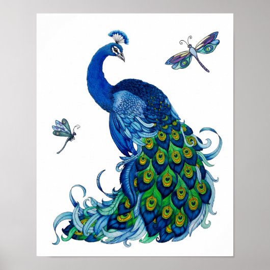 Ontwerp van pacock en dragonfly poster (Voorkant)