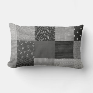 ontwerp van patchwork, zwart-wit kussen