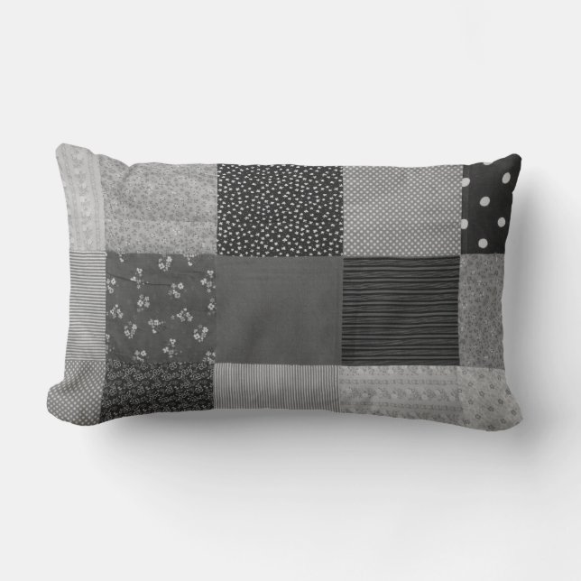  ontwerp van patchwork, zwart-wit kussen (Voorkant)