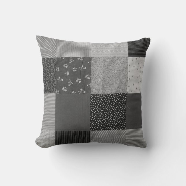  ontwerp van patchwork, zwart-wit kussen (Voorkant)