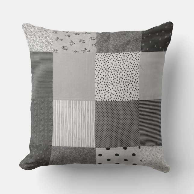  ontwerp van patchwork, zwart-wit kussen (Voorkant)