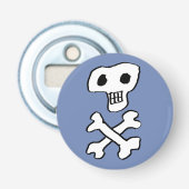 Ontwerp van piraatschedel en kruisbeenderen button flesopener (Voorkant)