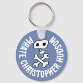 Ontwerp van piraatschedel en kruisbeenderen sleutelhanger (Voorkant)
