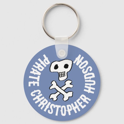 Ontwerp van piraatschedel en kruisbeenderen sleutelhanger (Voorkant)