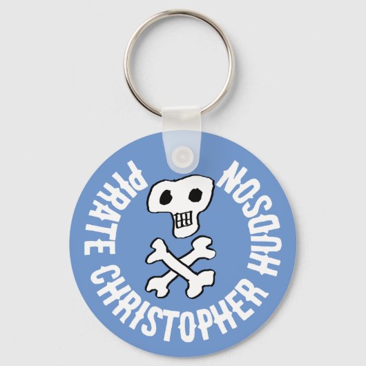 Ontwerp van piraatschedel en kruisbeenderen sleutelhanger (Achterkant)