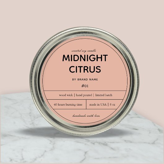 Ontwerp van productlabel kaarsen ronde sticker