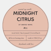 Ontwerp van productlabel kaarsen ronde sticker (Voorkant)