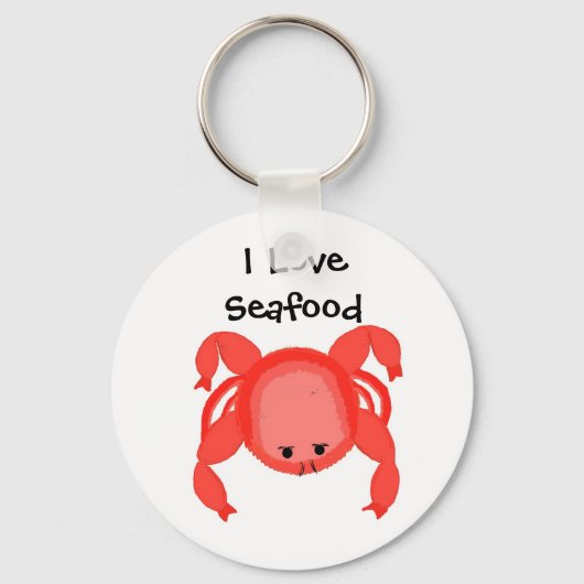 Ontwerp van Red Crab Seafood Sleutelhanger (Voorkant)