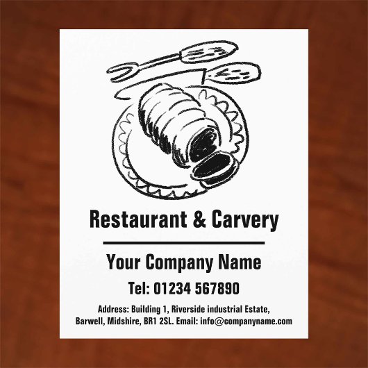 Ontwerp van restaurant- en Carvery-Cartoon Flyer