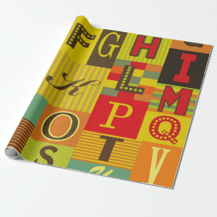 ontwerp van retro-alfabet. illustratie cadeaupapier