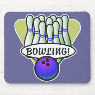 ontwerp van retro bowling muismat
