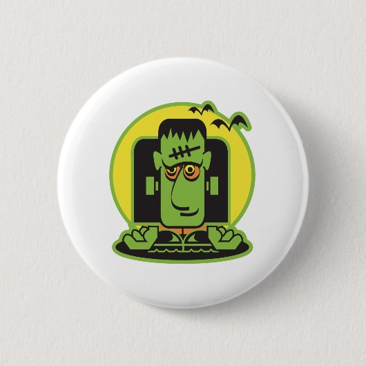 ontwerp van retro frankenstein ronde button 5,7 cm (Voorkant)