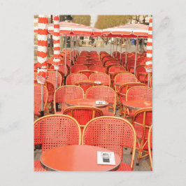 Ontwerp van rode tafels briefkaart