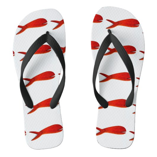 ontwerp van rode vis teenslippers (Voetbed)