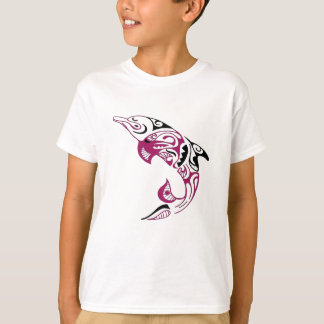 Ontwerp van roos- en zwarte dolfijn-Tattoo T-shirt