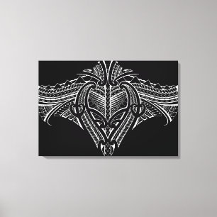 Ontwerp van Samoaans tribaal tattoo Canvas Afdruk