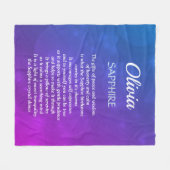 Ontwerp van september Birthstone Sapphire Fleece Deken (Voorkant (Horizontaal))