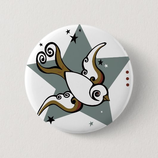 Ontwerp van stedenzwevende tattoo ronde button 5,7 cm (Voorkant)