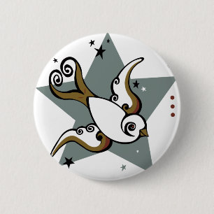 Ontwerp van stedenzwevende tattoo ronde button 5,7 cm