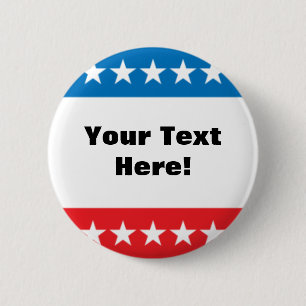 ontwerp van sterren en strips ronde button 5,7 cm