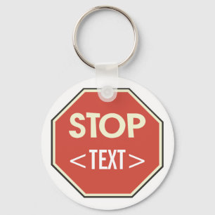 Ontwerp van STOP-teken aanpassen,<TEXT> Sleutelhanger