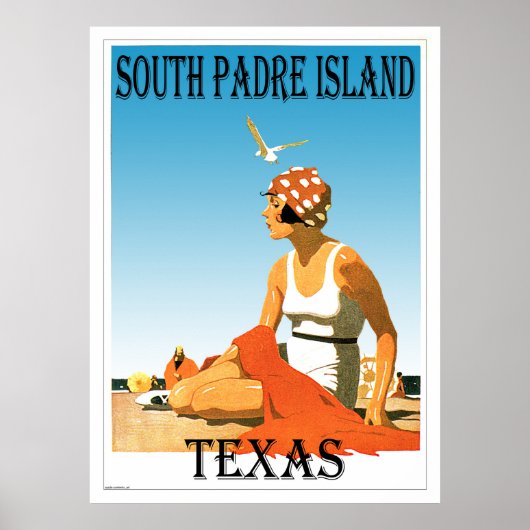 Ontwerp van  strand Poster Zuid-Padre Island (Voorkant)