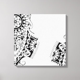 Ontwerp van tattoo met polynesiasmangtribaal canvas afdruk