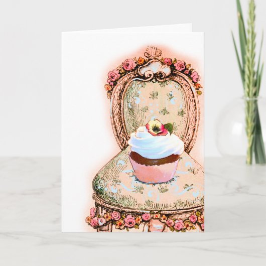 Ontwerp van Tea Party Cupcake Aankondiging (Voorkant)