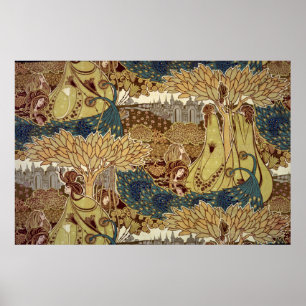 Ontwerp van textiel door Christopher Dresser Poster