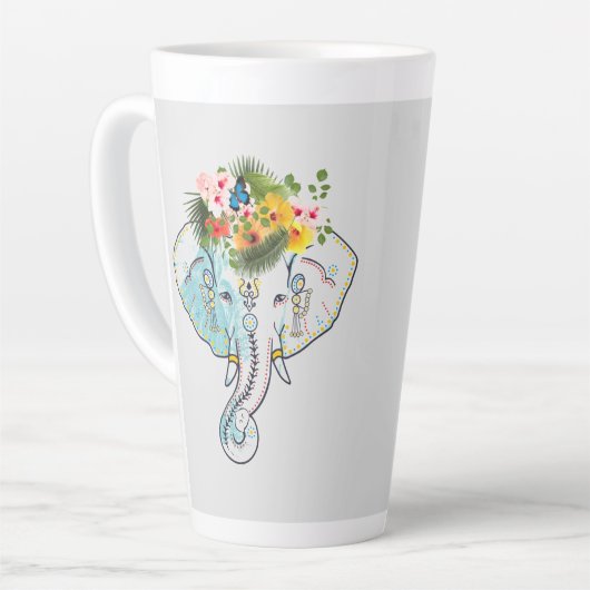 Ontwerp van Thaise olifanten Coffee en Tea-Mok Latte Mok (Linkerhoek)