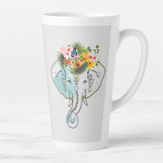 Ontwerp van Thaise olifanten Coffee en Tea-Mok Latte Mok (Rechts)