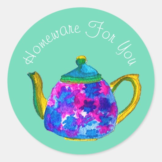 Ontwerp van theapot-homeware Cadeaus voor zakelijk Ronde Sticker (Voorkant)