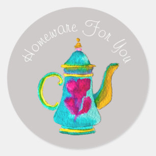 Ontwerp van theapot-homeware Cadeaus voor zakelijk Ronde Sticker