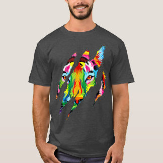 Ontwerp van tijgeroogkleurig kleurig tijgerontwerp t-shirt