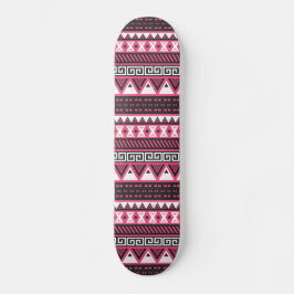 Ontwerp van tribaal roze en zwarte aztec skateboard