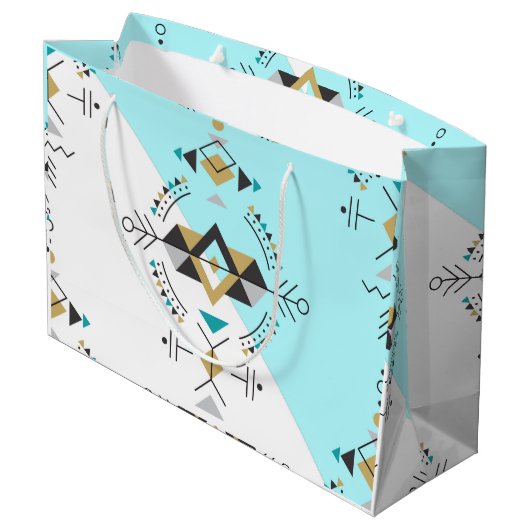 Ontwerp van tribale geheime geometrie groot cadeauzakje (Achterkant Gekanteld)