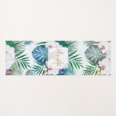 Ontwerp van tropische bladeren en orchidebloemen yogamat (Voorkant (horizontaal))