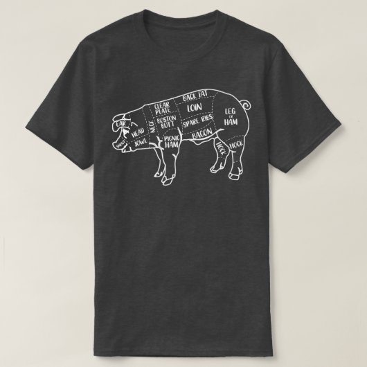 Ontwerp van varkensdiagram en varkensdiagram, Butc T-shirt (Design voorkant)