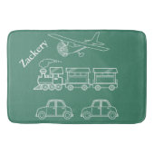 Ontwerp van vlak, trein en auto ~bewerkbare naam & badmat (Voorkant)
