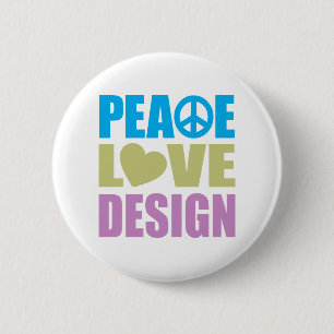 Ontwerp van vredesliefde ronde button 5,7 cm